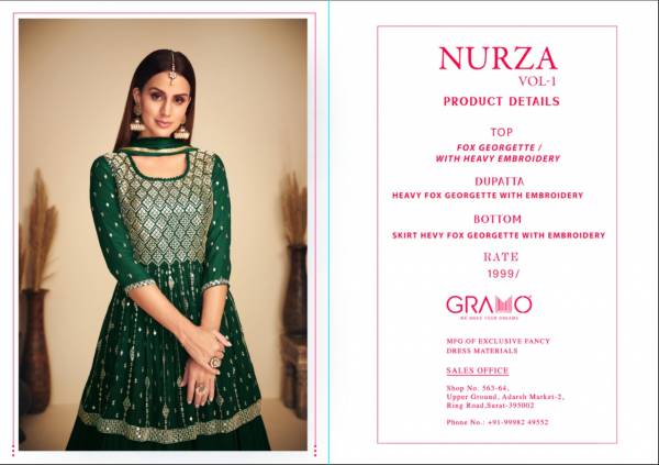 Nurza 1 Heavy Fancy Festive Wear georgette Designer Salwar Suit Collection
